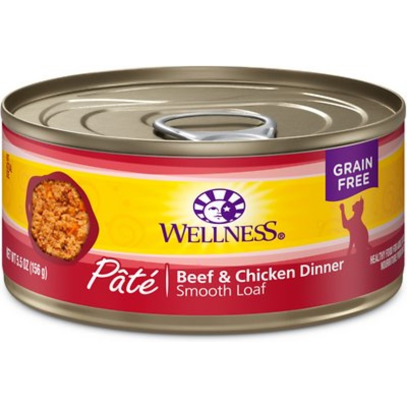 Wellness Beef & Chicken Smooth Loaf Pt GF Canned Cat Food