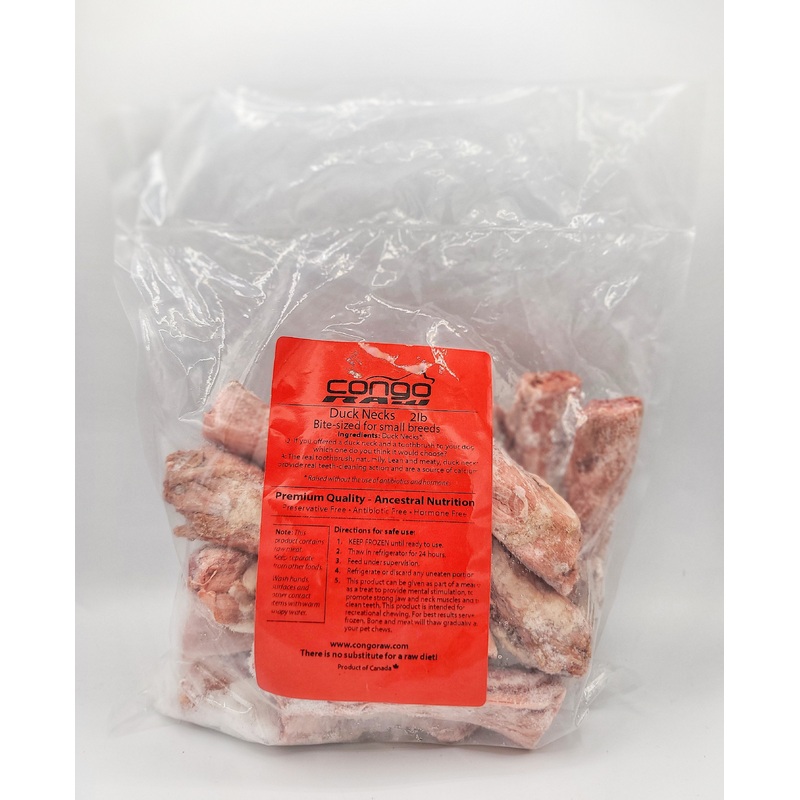 Congo Raw Natural Duck Neck - Bite Sized (2lb)