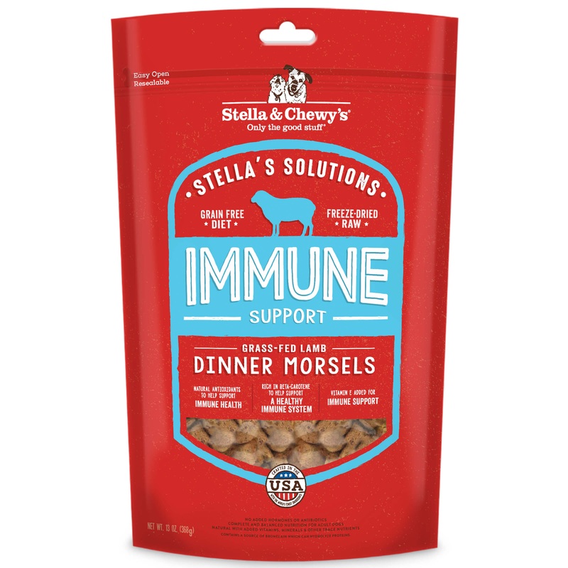 Stella & Chewys Solutions - Freeze-Dried Raw Immune Support Lamb Dinner Morsels Dog Food (13oz/368g)