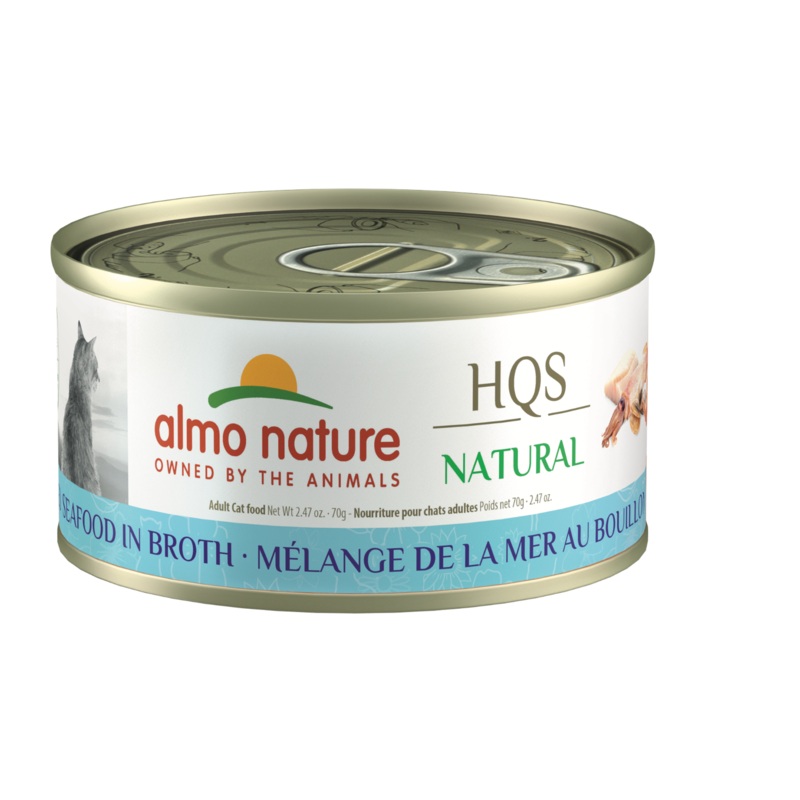 Almo HQS Nature Mixed Seafood GF Canned Cat Food (70g/2.47oz)