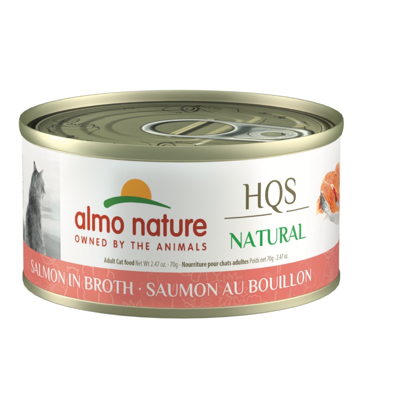 Almo HQS Nature Salmon in Broth GF Canned Cat Food (70g/2.47oz)