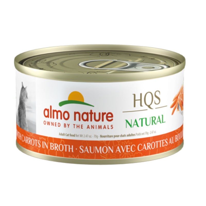 Almo HQS Nature Salmon with Carrots in Broth GF Canned Cat Food (70g/2.47oz)