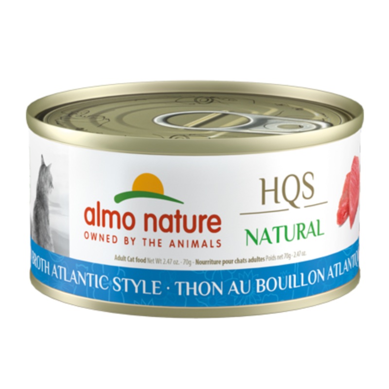 Almo HQS Nature Tuna in Broth Atlantic Style GF Canned Cat Food (70g/2.47oz)