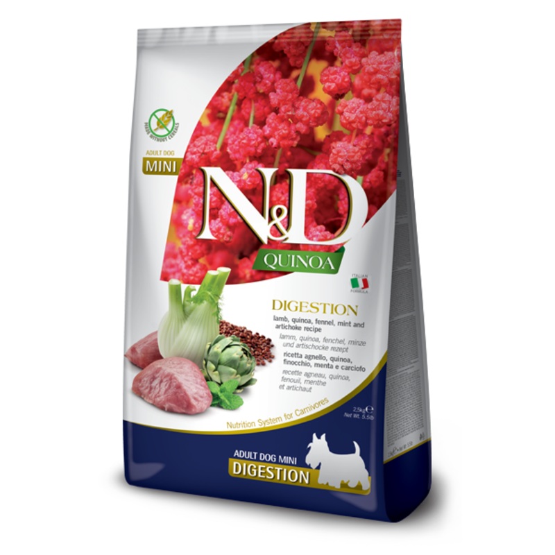 Farmina N&D Quinoa - Digestion Lamb Mini Adult Dog Food (2.5kg/5.5lb)