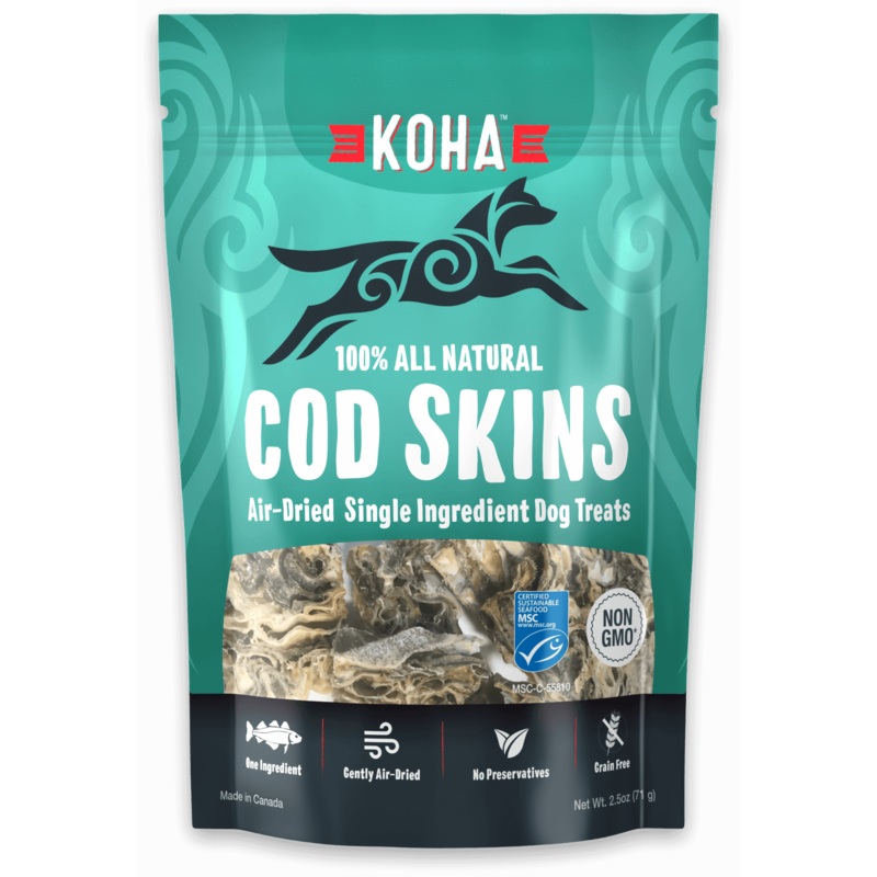 Koha Air Dried Cod Skins Dog Treats (2.5oz/71g)