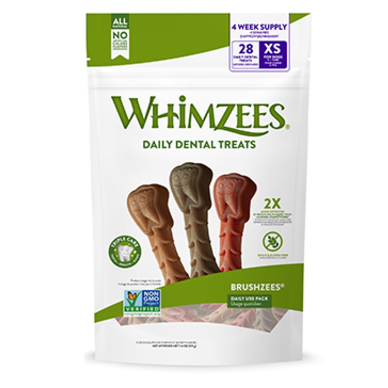 Whimzees Brushzees Daily Dental Chew Dog Treats