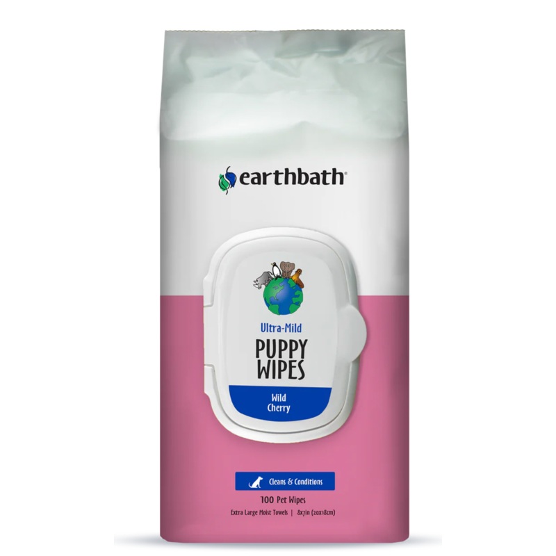 Earthbath Wild Cherry Ultra-Mild Puppy Wipes (100 ct)