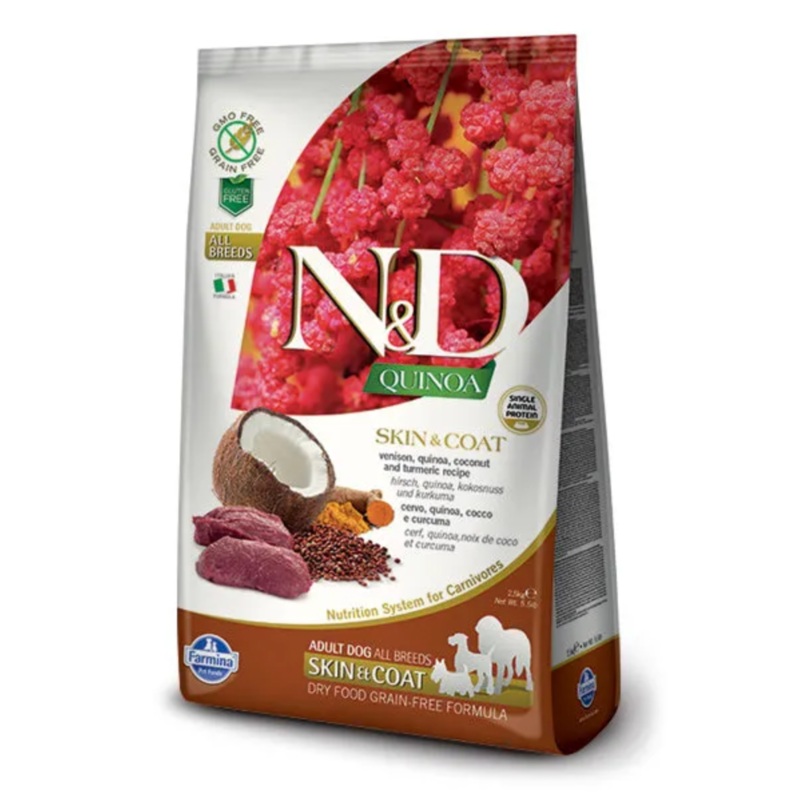 Farmina N&D Quinoa - Skin & Coat Venison Adult  Dog Food (6.9kg/15.4lb)