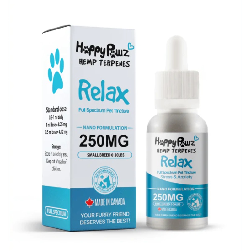 Happy Pawz - Targeted Blends RELAX Hemp Terpenes Pet Tincture (250mg)