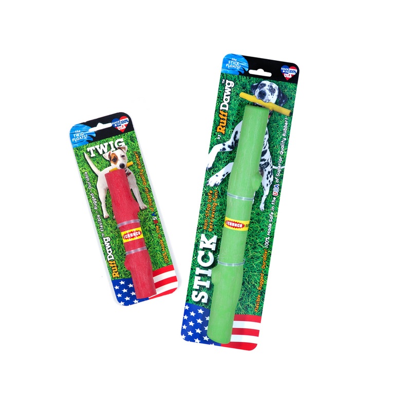 RuffDawg Rubber Twig/Stick CRUNCH Dog Toy - Assorted Colours