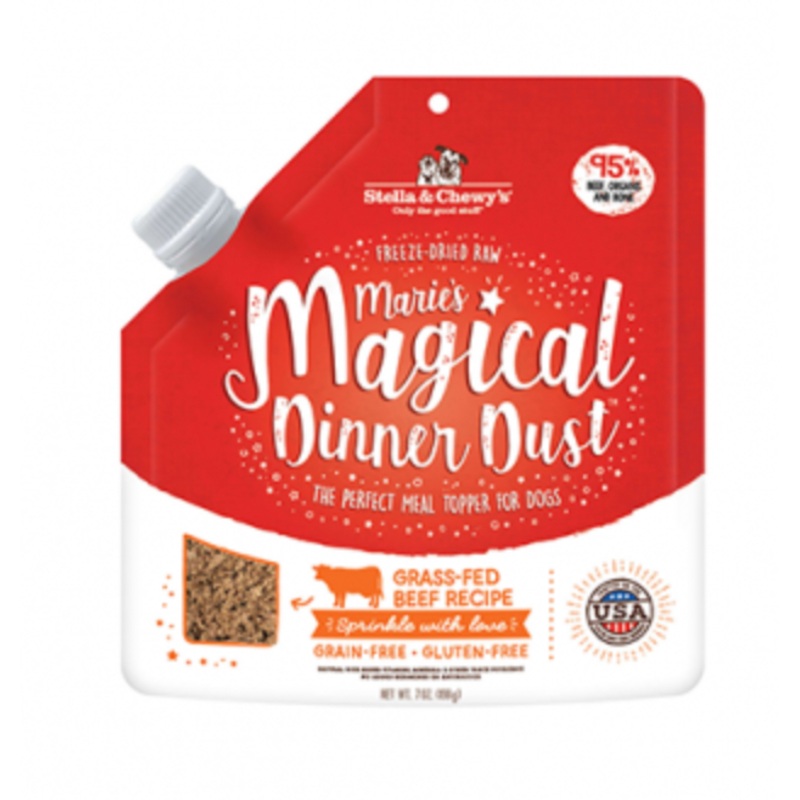 Stella & Chewy's Marie's Magical Dinner Dust - Grass-Fed Beef Freeze Dried GF Dog Food Topper (7oz/198g)