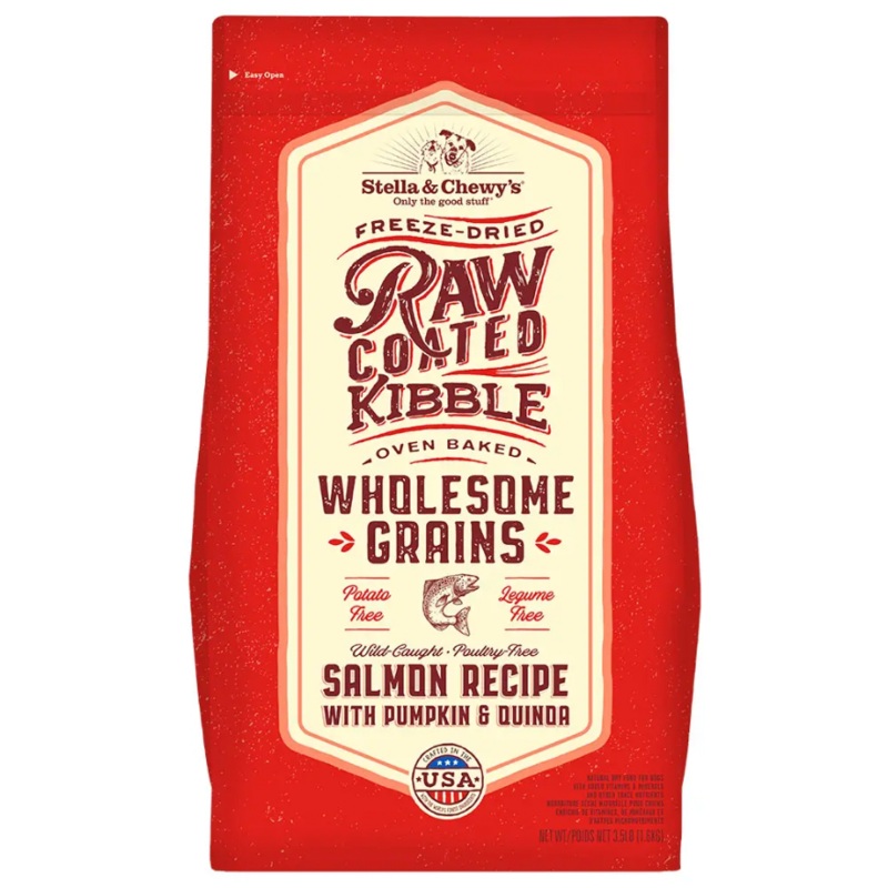 Stella & Chewys Wholesome Grains - Raw Coated Salmon, Pumpkin & Quinoa Dog Food (1.6kg/3.5lb)
