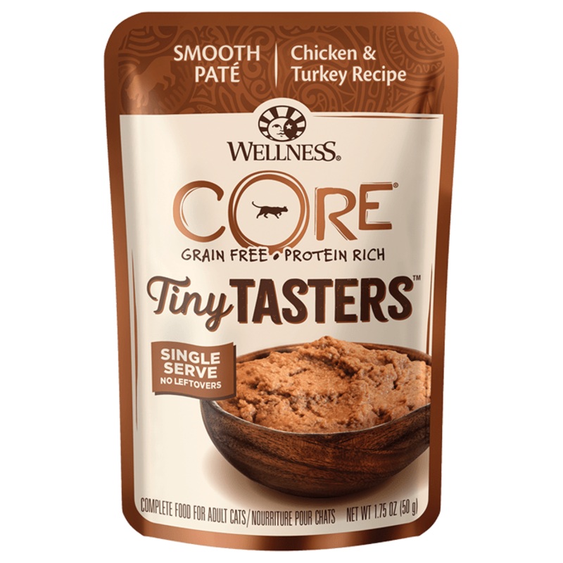 Wellness Core Tiny Tasters - Chicken & Turkey Smooth Pat GF Cat Food Pouch (1.75oz/50g)