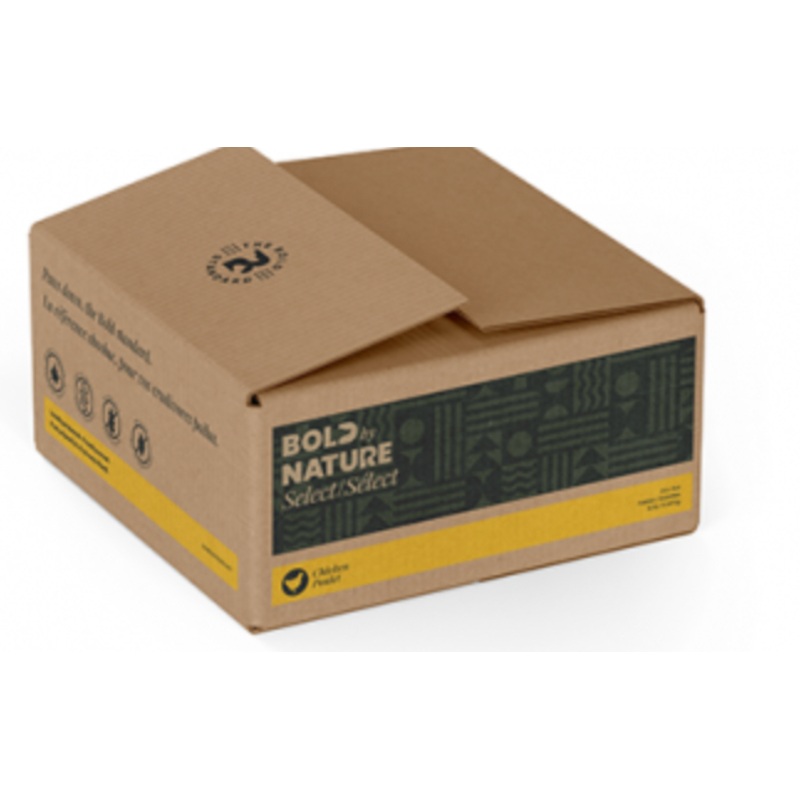 Bold by Nature - Select Frozen Raw Chicken Patties Dog Food (5.44kg/12lb) - Medium Yellow Stripe Box
