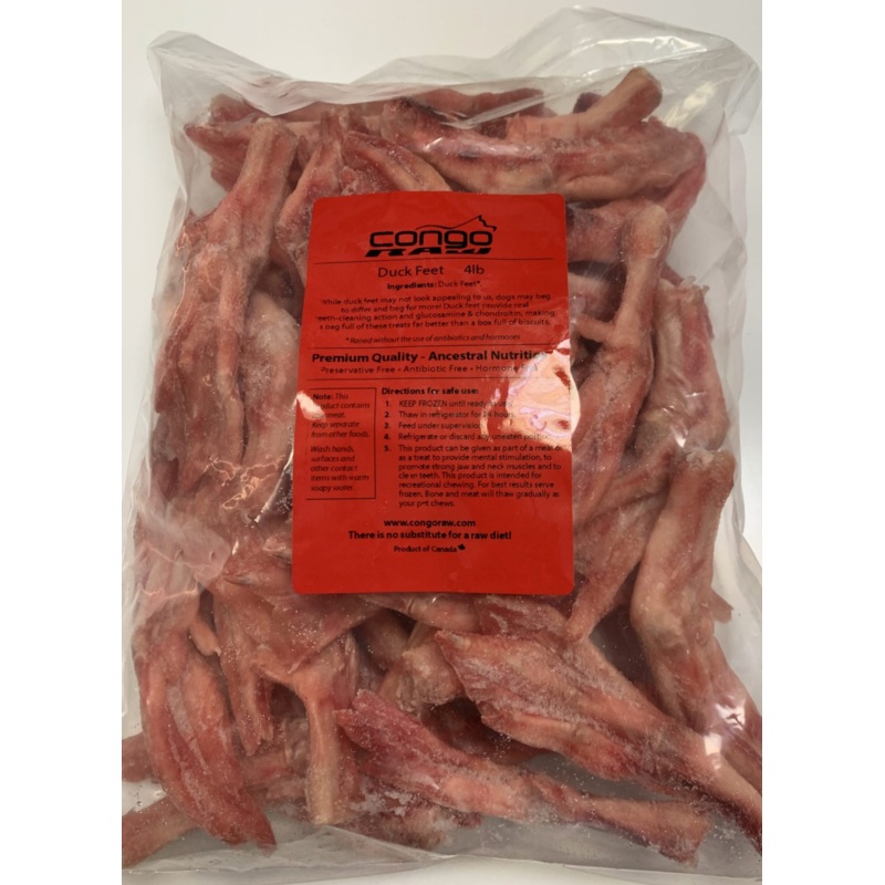 Congo Raw Frozen Natural Duck Feet (4lbs)