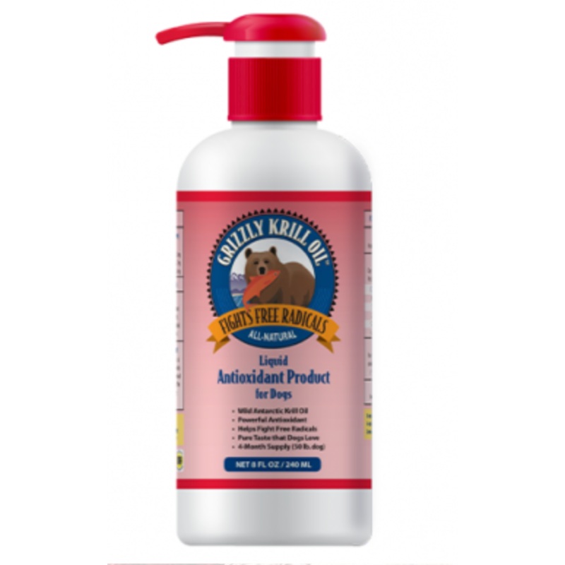 Grizzly Krill Oil Dog Food Supplement (8oz/250ml)