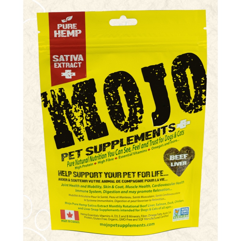 Mojo Pure Hemp Beef Liver with Sativa Extract Supplement for Dogs