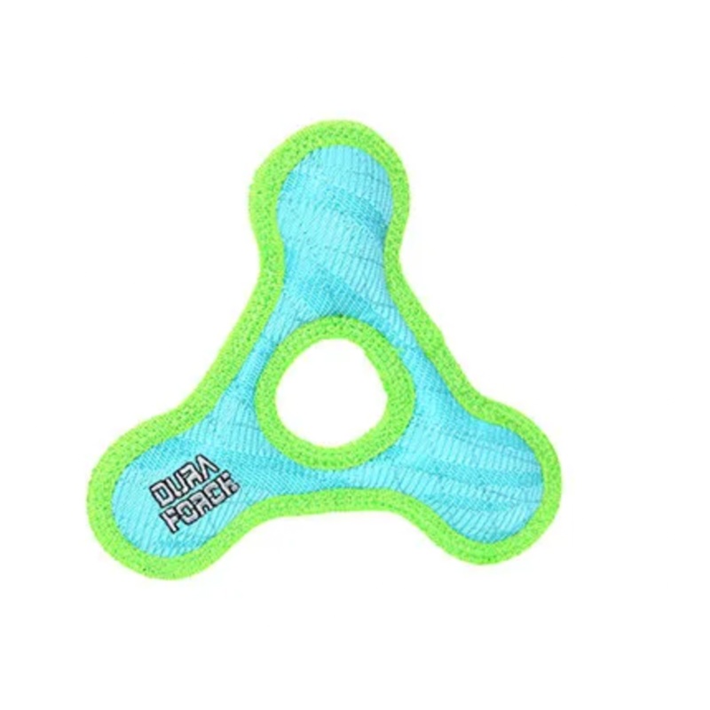 Tuffy DuraForce Jr. Triangle Ring Tiger Print Dog Toy (Blue & Green)