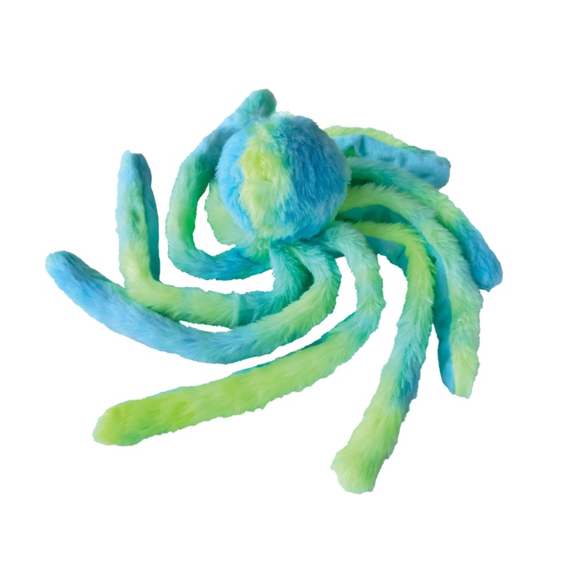 FouFouBrands Fuzzy Wuzzy Octopus Plush Dog Toy - Blue & Green
