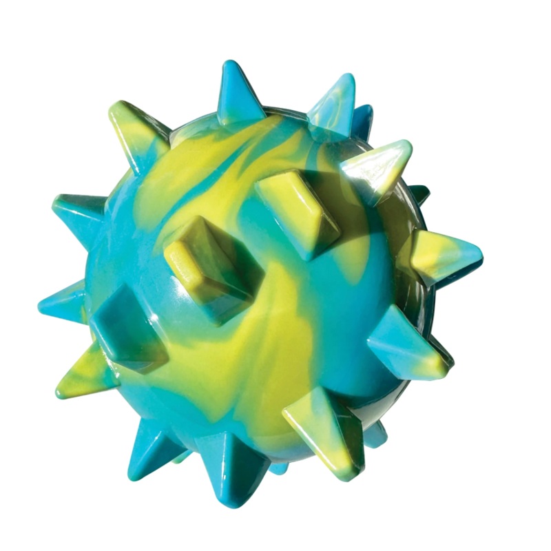 FouFouBrands TPR Bump 'n Spike Ball Dog Toy - Blue