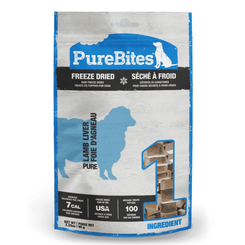 Purebites Freeze Dried New Zealand Lamb Liver Dog Treats (3.35oz/95g)