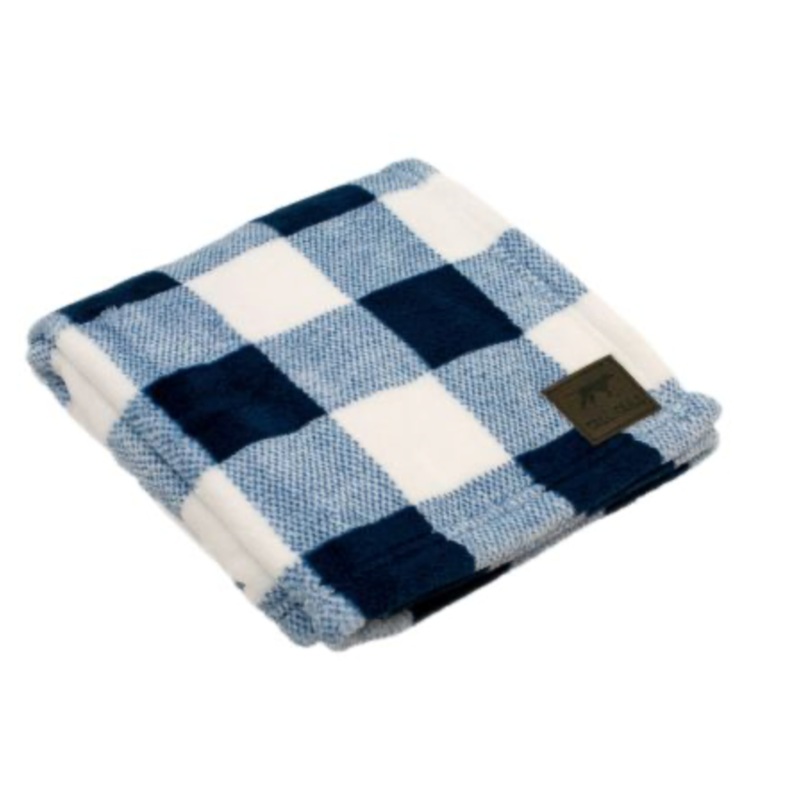 Tall Tails Fleece Blanket - Navy Hunter Plaid (30"x40")