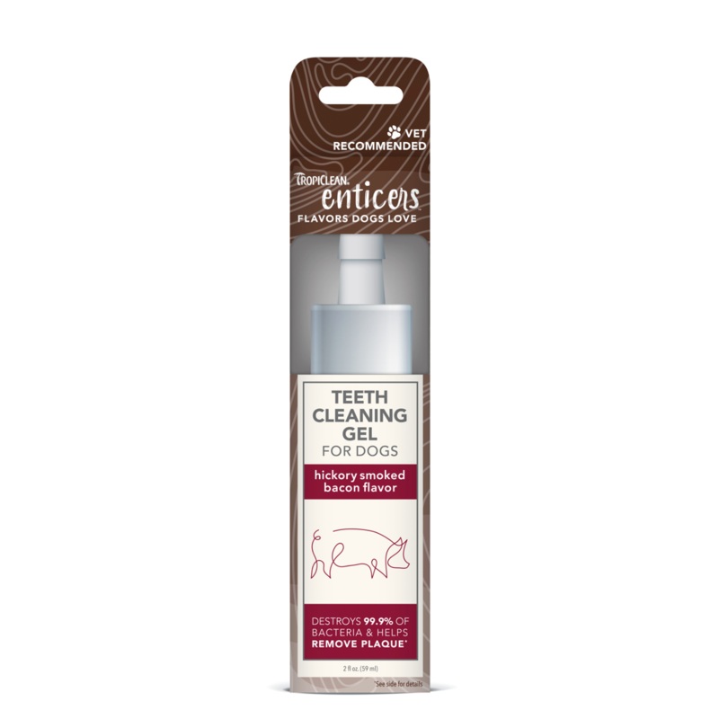 Tropiclean Enticers Teeth Cleaning Gel for Dogs - Hickory Smoked Bacon Flavour (2oz)