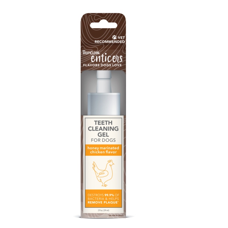 Tropiclean Enticers Teeth Cleaning Gel for Dogs - Honey Marinated Chicken Flavour (2oz)