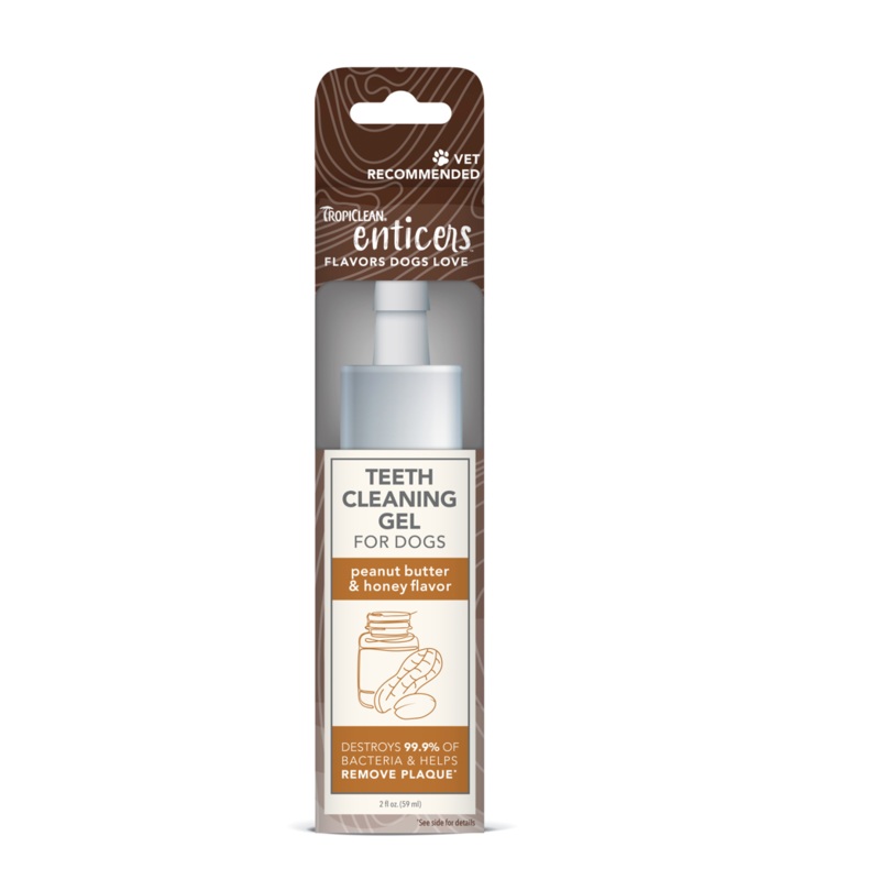Tropiclean Enticers Teeth Cleaning Gel for Dogs - Peanut Butter & Honey Flavour (2oz)