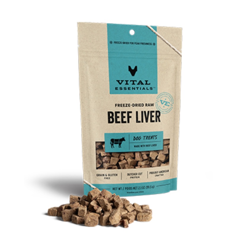 Vital Essentials Freeze-Dried Beef Liver Dog Treats (2.1oz/59.5g)