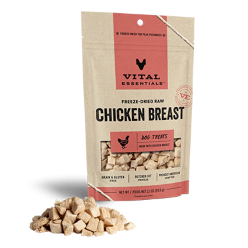 Vital Essentials Freeze-Dried Chicken Breast Dog Treats (2.1oz/59.5g)