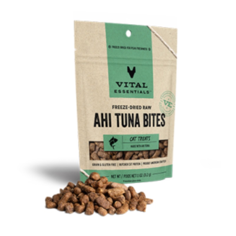 Vital Essentials Freeze-Dried Raw Ahi Tuna Bites Cat Treats (1.1oz/31.1g)