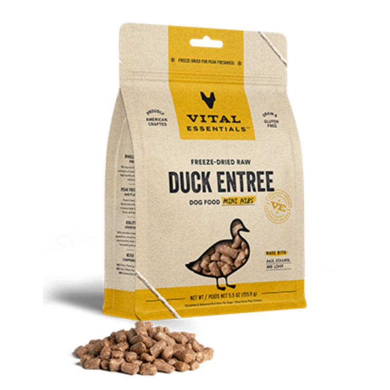 Vital Essentials Freeze-Dried Raw Duck Entree Mini Nibs GF Dog Food