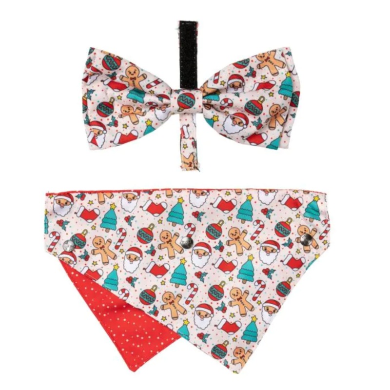 FuzzYard Bandana & Bowtie 2 Pk - Tinsel Time
