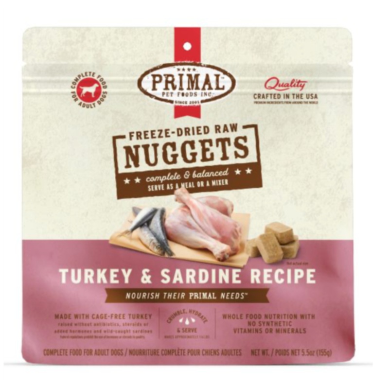 Primal Freeze-Dried Nuggets - Turkey & Sardine Formula GF Dog Food