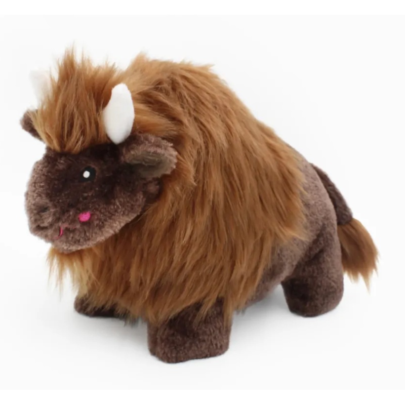 Zippy Paws Wooliez - Billie the Bison Dog Toy
