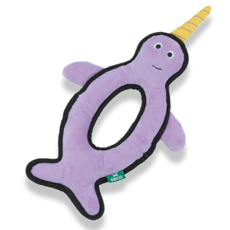 Beco Rough & Tough Recycled - Narwhal Dog Toy