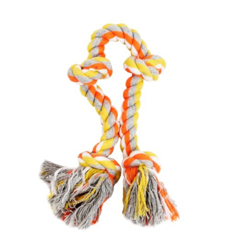 Bud'z Rope With 4 Knots - Orange And Yellow Dog Toy