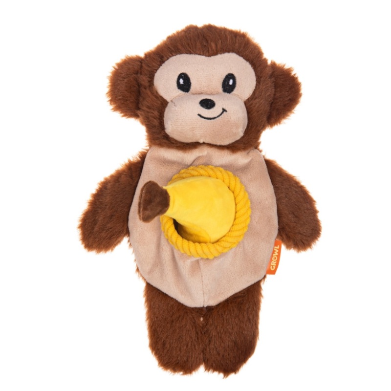 Growl Snackerz - Milo the Monkey Dog Toy