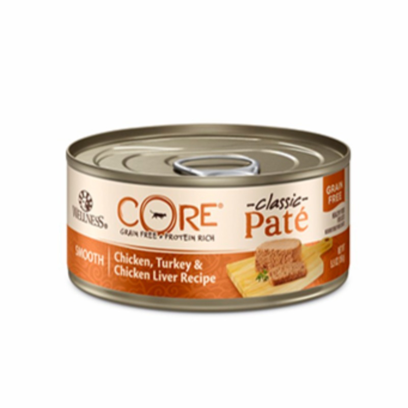 Wellness Core Smooth Chicken, Turkey & Liver Pt  GF Canned Cat Food (5.5oz/156g)