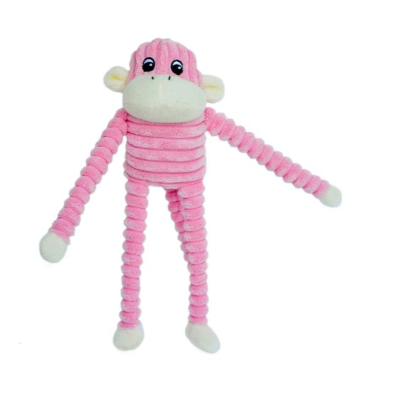 Zippy Paws - Spencer the Crinkle Monkey Dog Toy - Pink