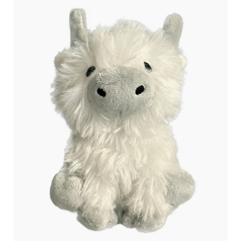 FouFouBrands Highland Cow Plushie Dog Toy - Cream