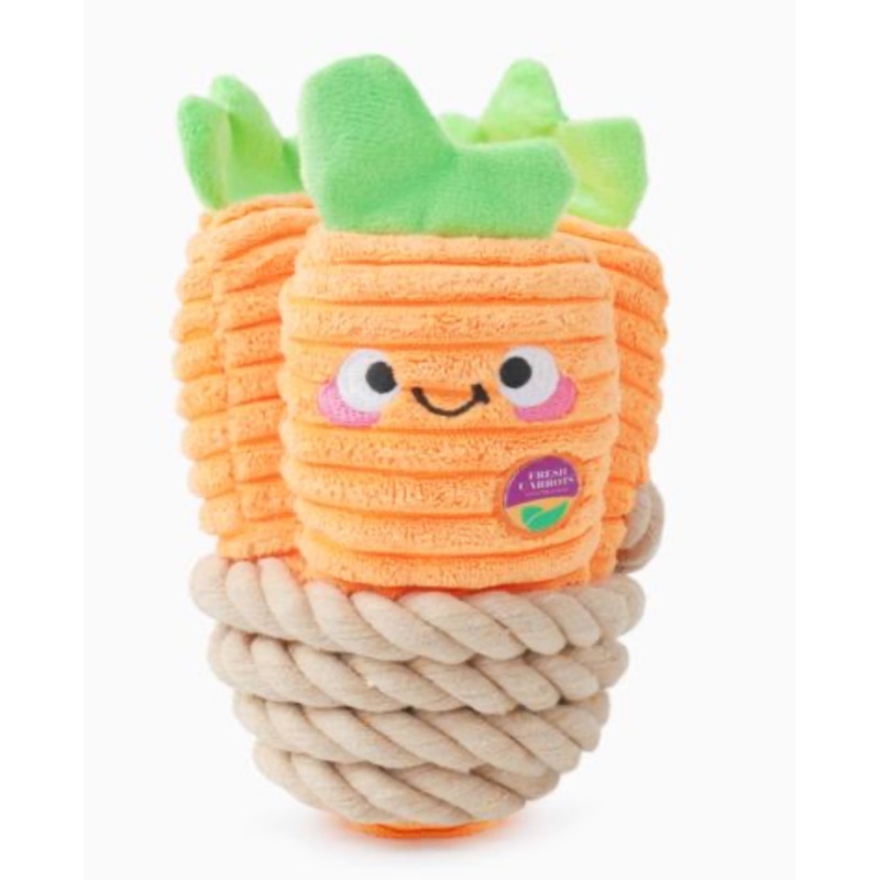 HugSmart Rope Funz Puppy Garden - Carrot Bunch Dog Toy